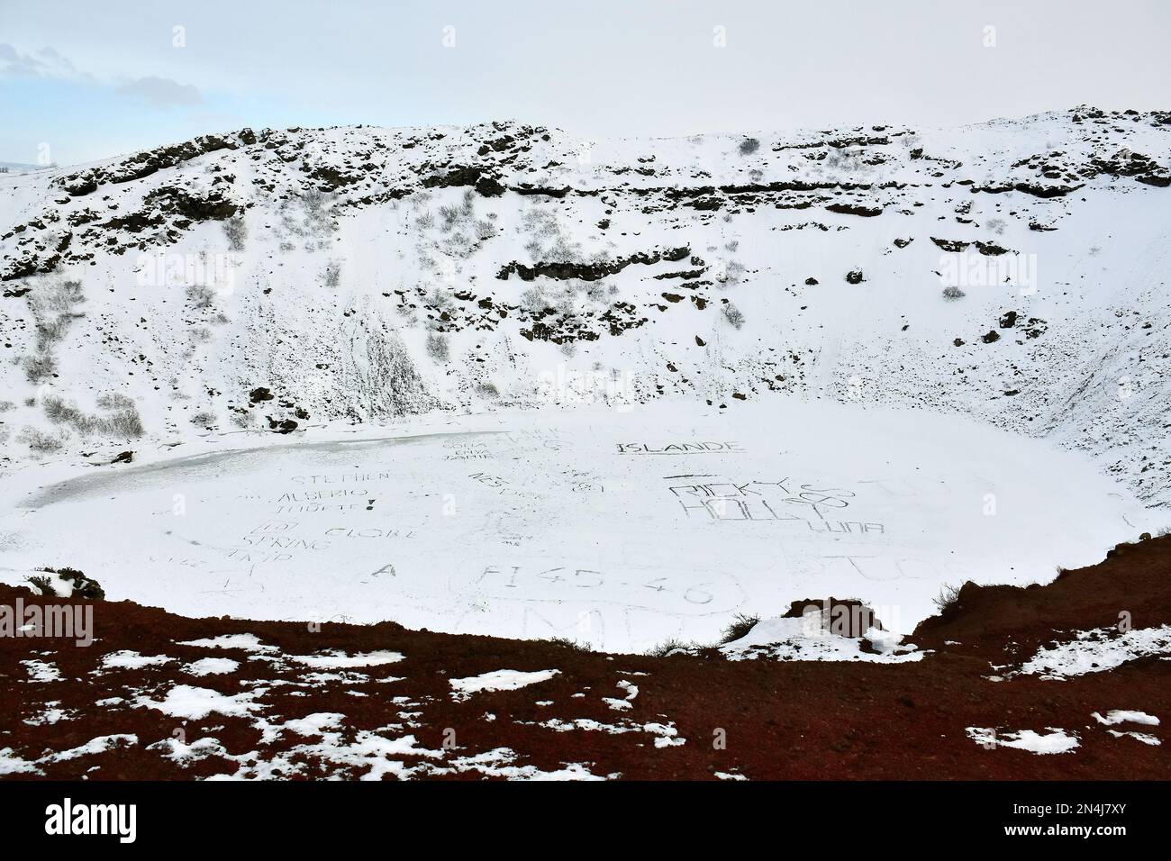 Kerith oder Kerid Vulkankrater, Kerið, Island, Ísland, Europa Stockfoto