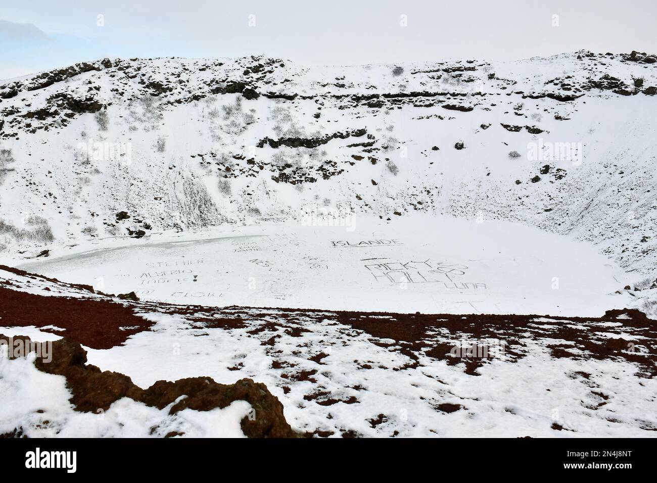 Kerith oder Kerid Vulkankrater, Kerið, Island, Ísland, Europa Stockfoto