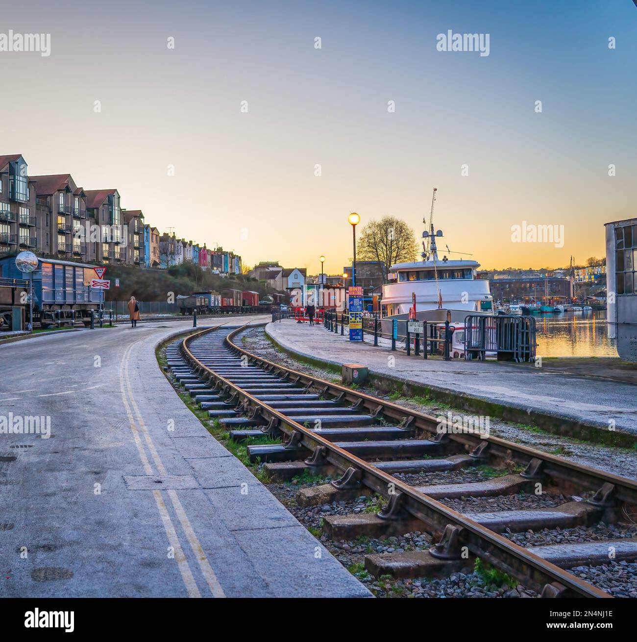 Bristol, England - 20. Januar 2023 : Blick auf die Wapping Railway Wharf in Bristol, England Stockfoto