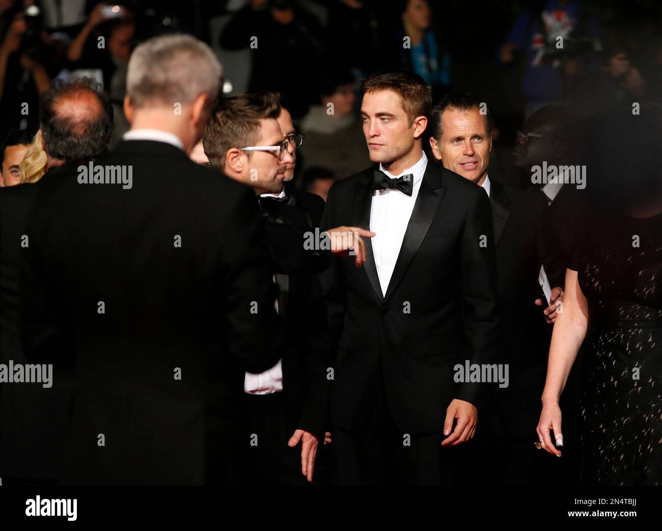 Actors Robert Pattinson arrives for the screening of The Rover at the 67th international film festival, Cannes, southern France, Sunday, May 18, 2014. (AP Photo/Alastair Grant) Stockfoto