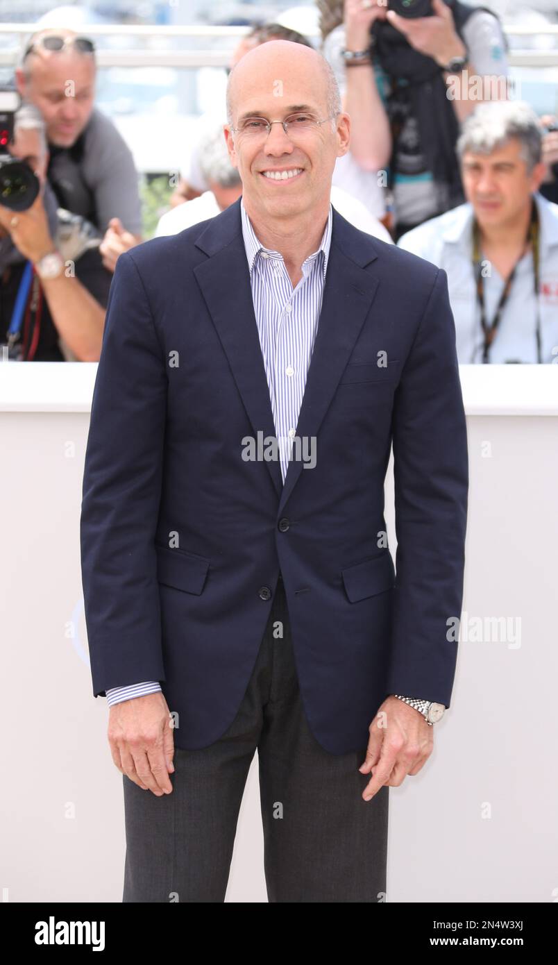 Producer and president of Dreamworks Jeffrey Katzenberg during a photo call for How to Train Your Dragon 2 at the 67th international film festival, Cannes, southern France, Friday, May 16, 2014. (Photo by Joel Ryan/Invision/AP) Stockfoto