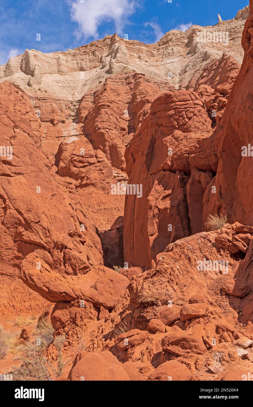 Twisted Rocks in einem schmalen Canyon im Kodachrome Basin State Park in Utah Stockfoto