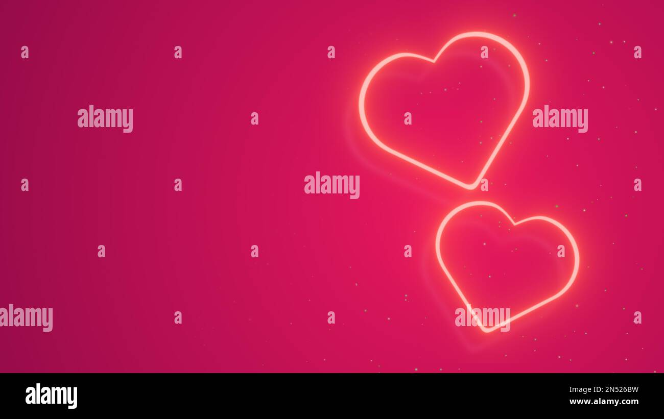 Herzformen für Valentinstag Hintergrund 3D Illustration Stockfoto