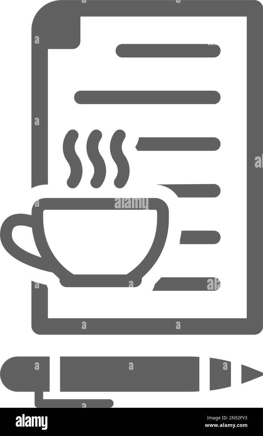 Artikel, Schreibsymbol ist auf weißem Hintergrund isoliert. Verwendung für Grafik- und Webdesign oder kommerzielle Zwecke. Vektor-EPS-Datei. Stock Vektor