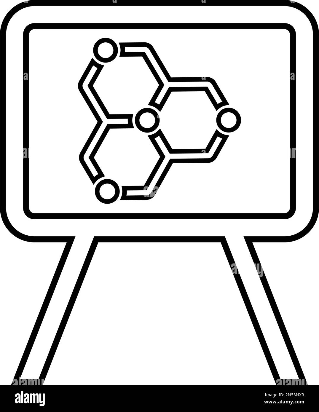 Chemie, Klassen-Symbol ist auf weißem Hintergrund isoliert. Verwendung für Grafik- und Webdesign oder kommerzielle Zwecke. Vektor-EPS-Datei. Stock Vektor