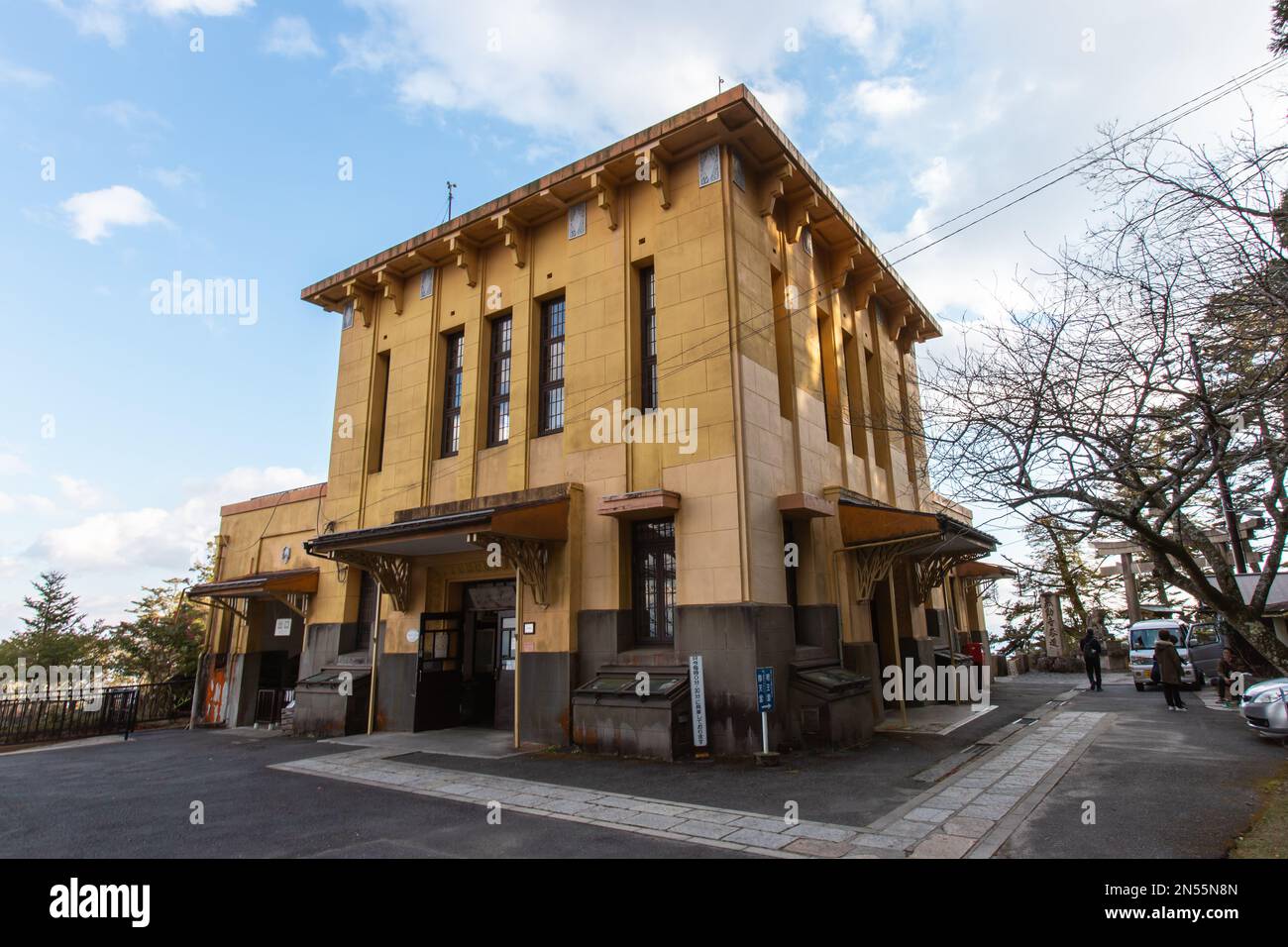 Shiga, JAPAN Dez. 3 2021 Cable Enryakuji Station, Standseilbahn