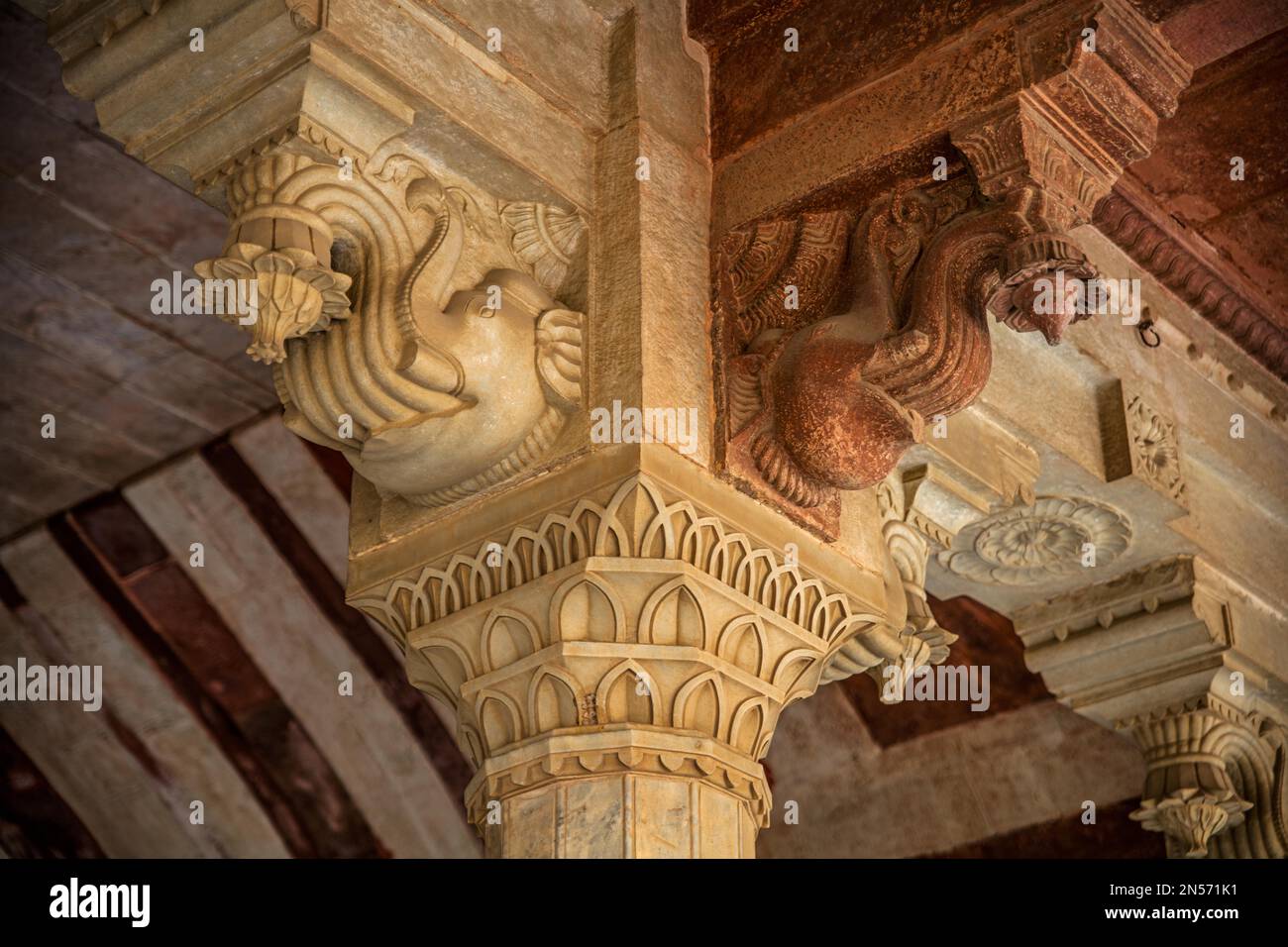 Public Audience Hall, Fort Amber, Amber, Rajasthan, Indien Stockfoto