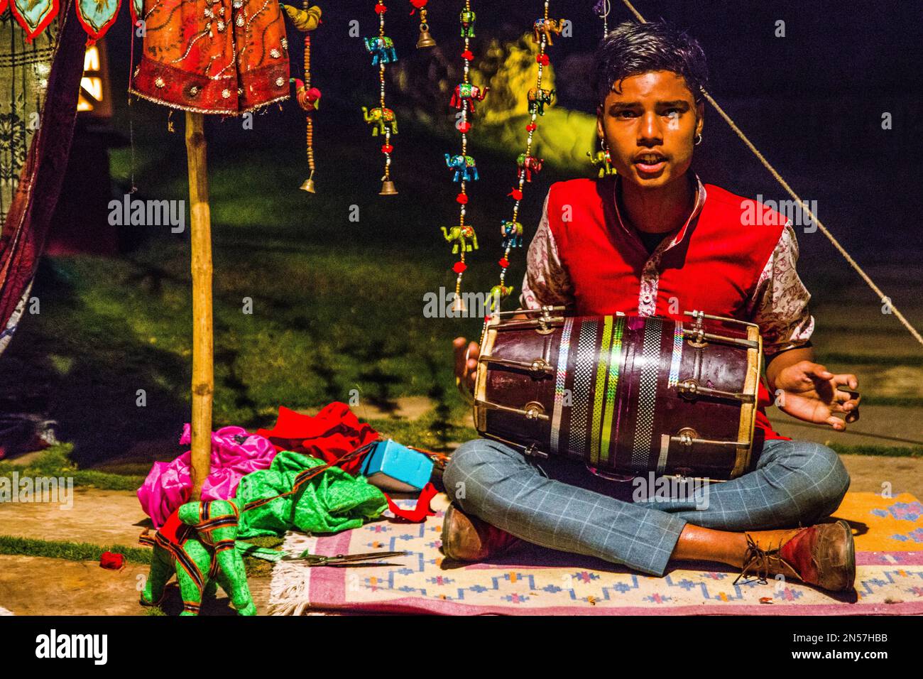 Puppentheater in Rasasthan, Rajasthan, Indien Stockfoto