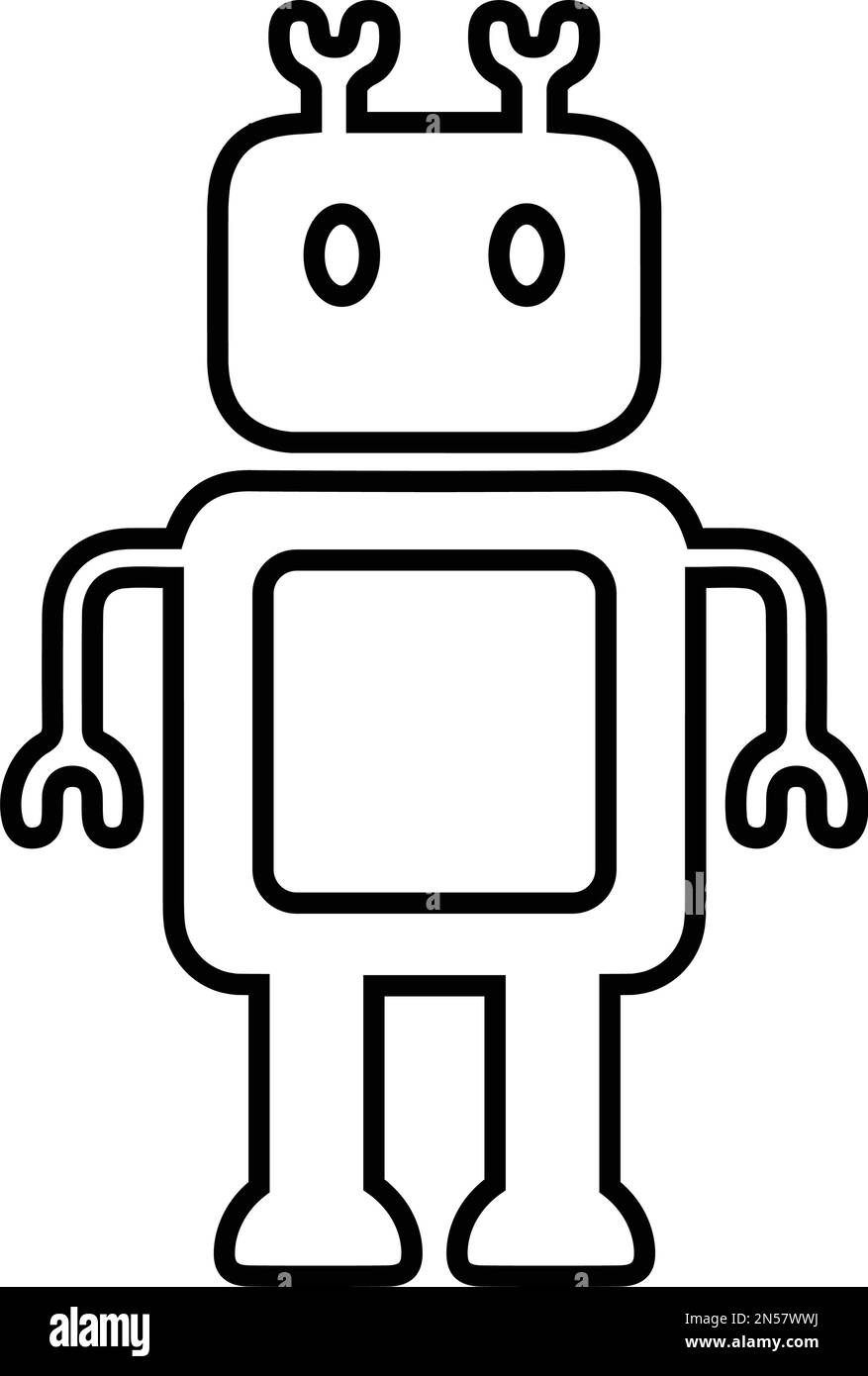Roboter, Maschinensymbol - einfache editierbare Vektor-EPS-Datei. Stock Vektor