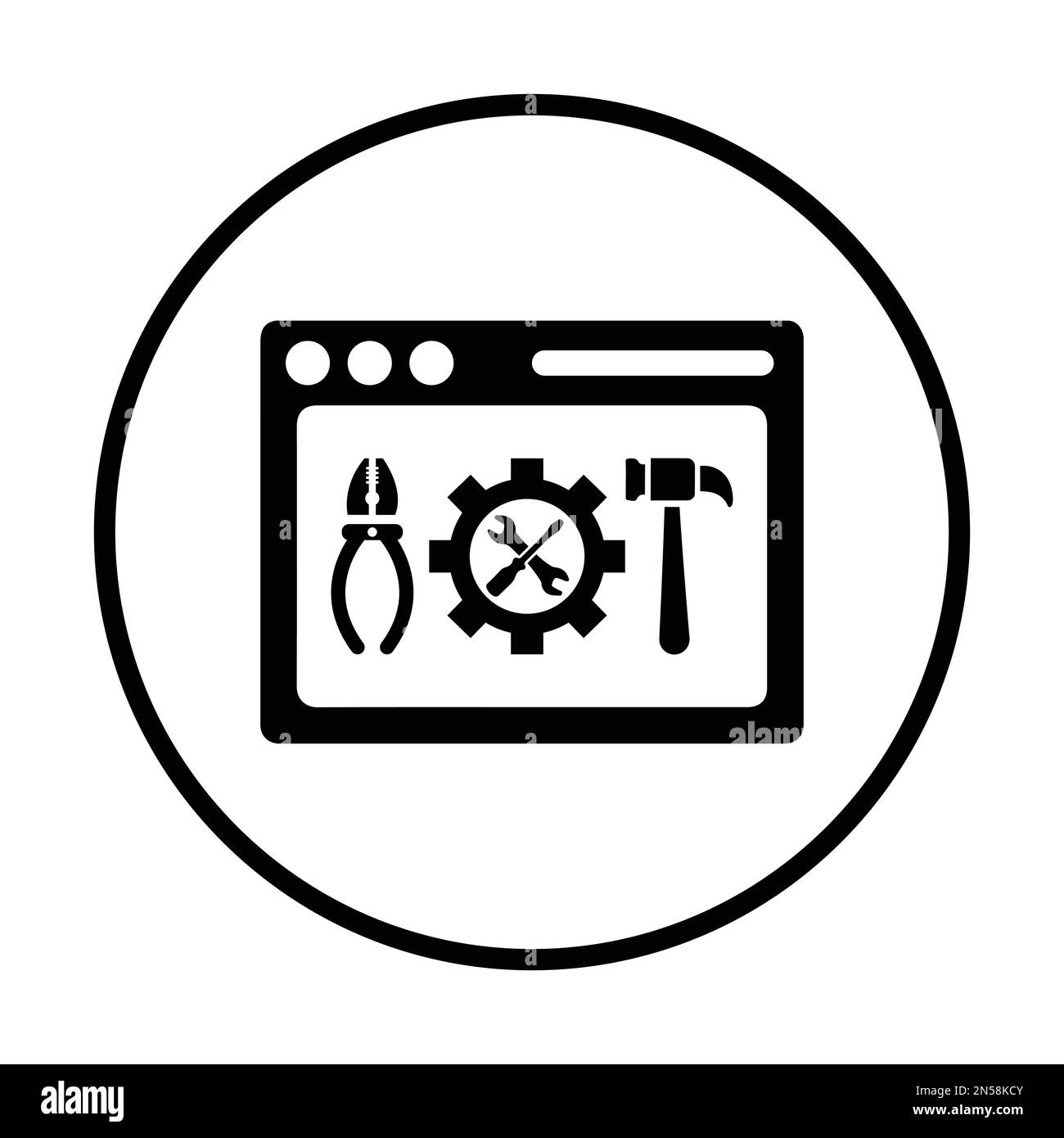Website, Wartungssymbol - einfache editierbare Vektor-EPS-Datei. Stock Vektor