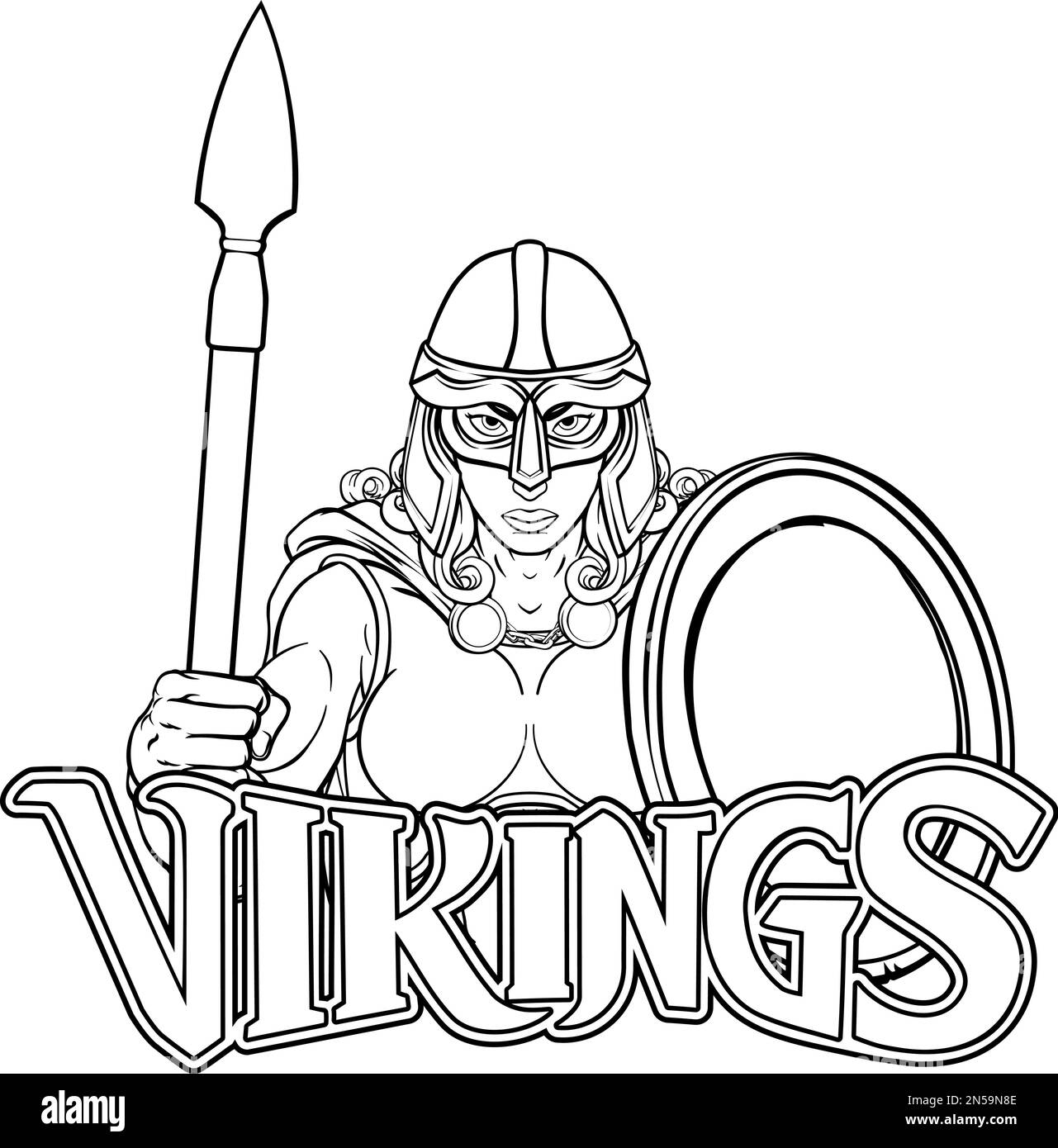 Viking Software Spartan keltischer Krieger Ritter Frau Stock Vektor