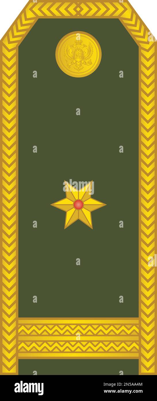 Abzeichen des Militäroffiziers des montenegrinischen MAJOR Stock Vektor