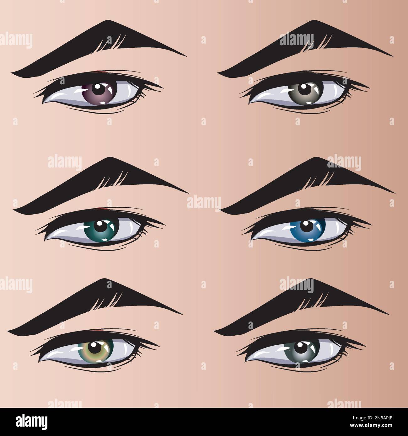 Männer im Anime- und Manga-Stil. Stock Vektor