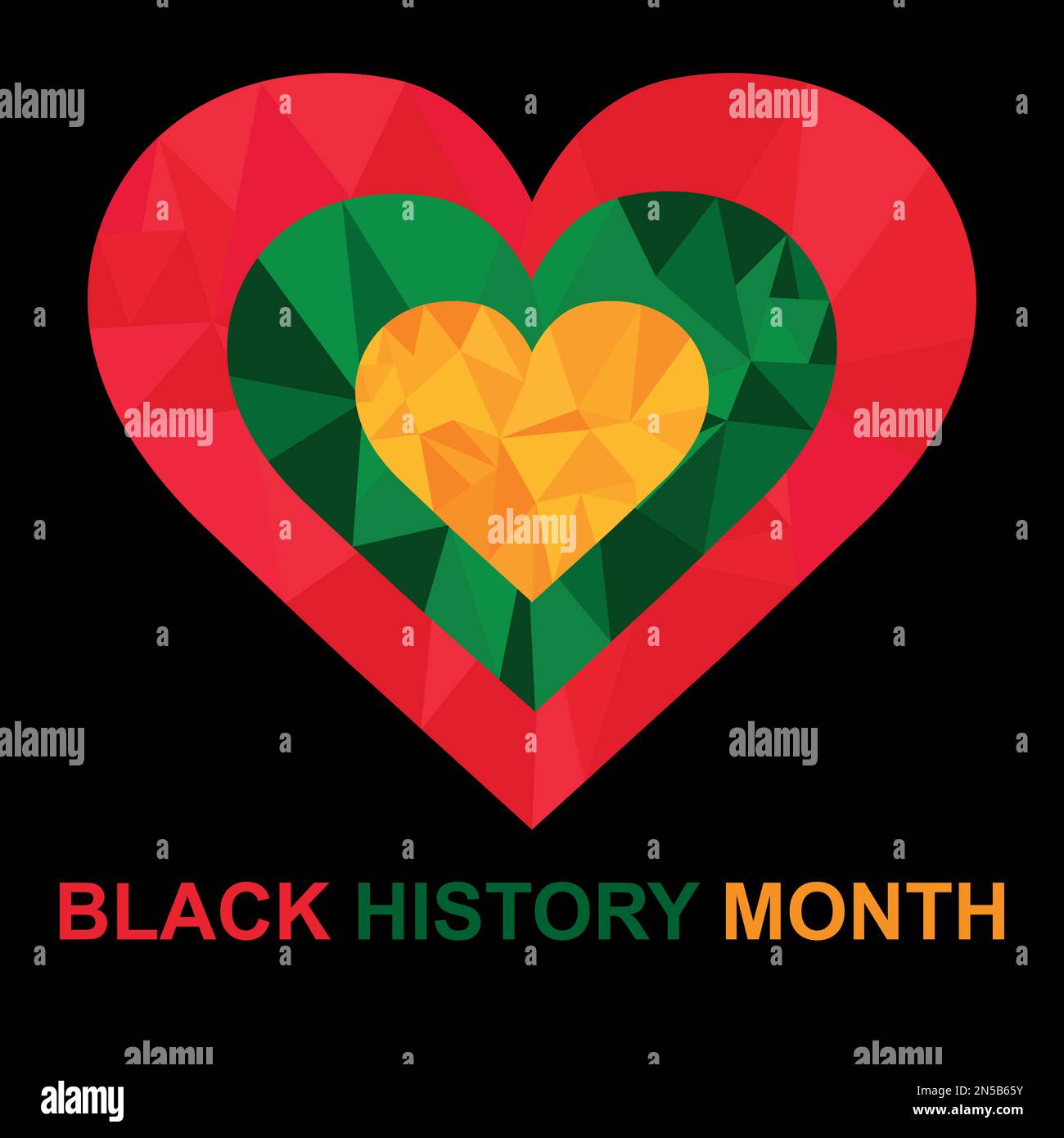 Schwarzer Geschichtsmonat. Afroamerikanische Geschichte. Wird jährlich gefeiert. Stock Vektor