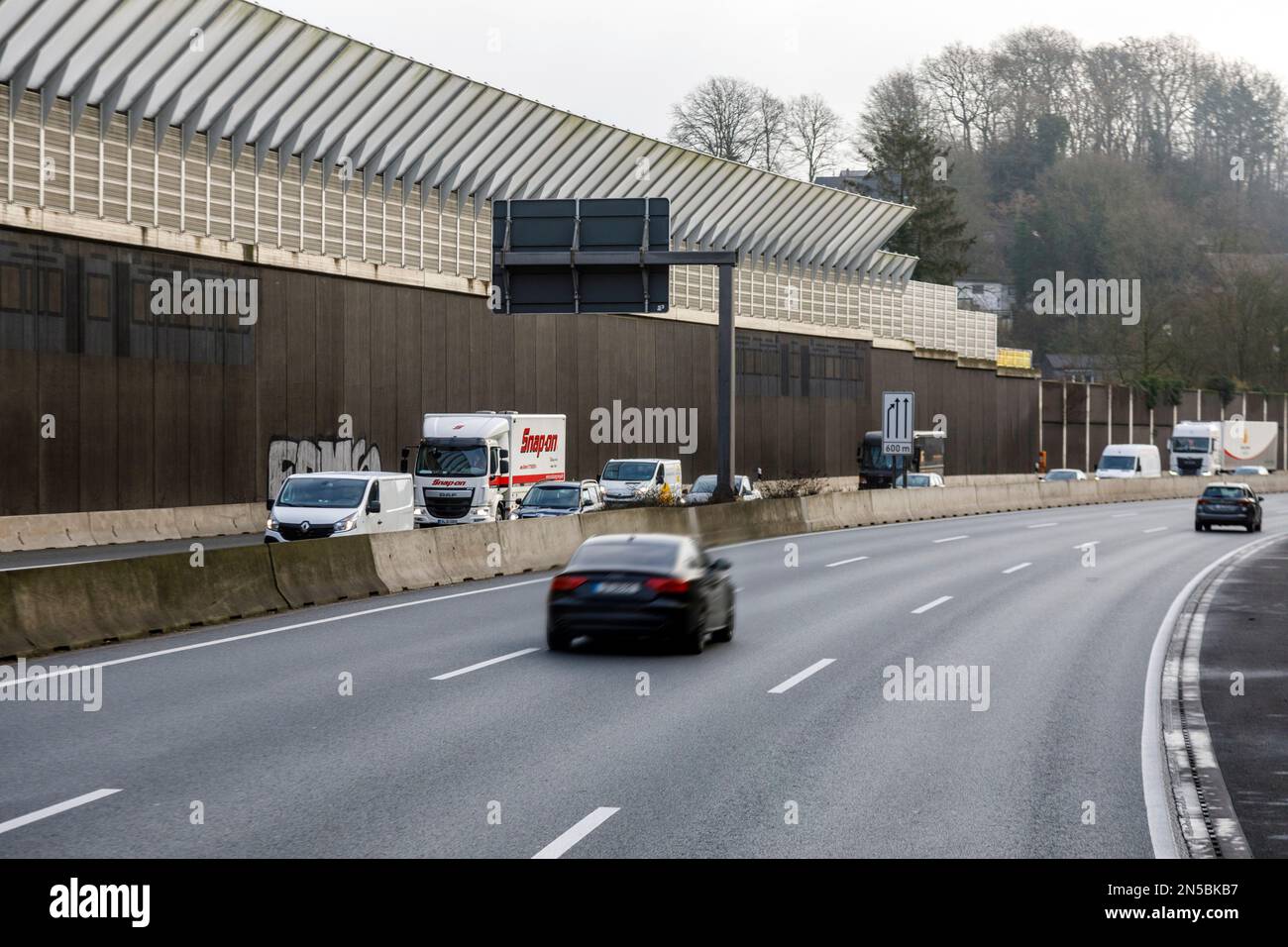 Autobahn A46 in Wuppertal Stockfoto