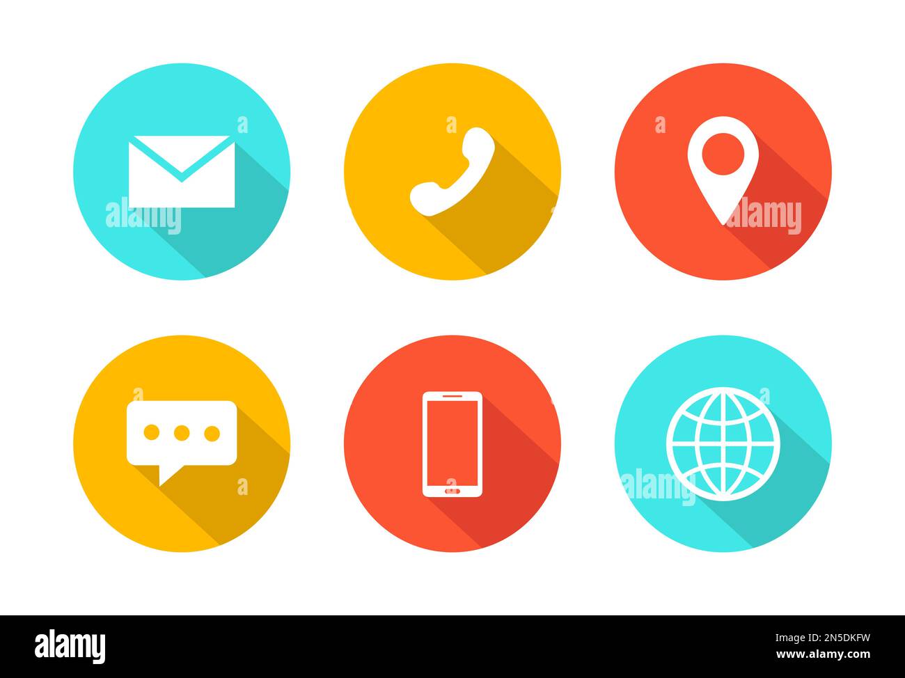 Farbenfrohes Business Web Modern Shadow Vector -Symbolset Stock Vektor