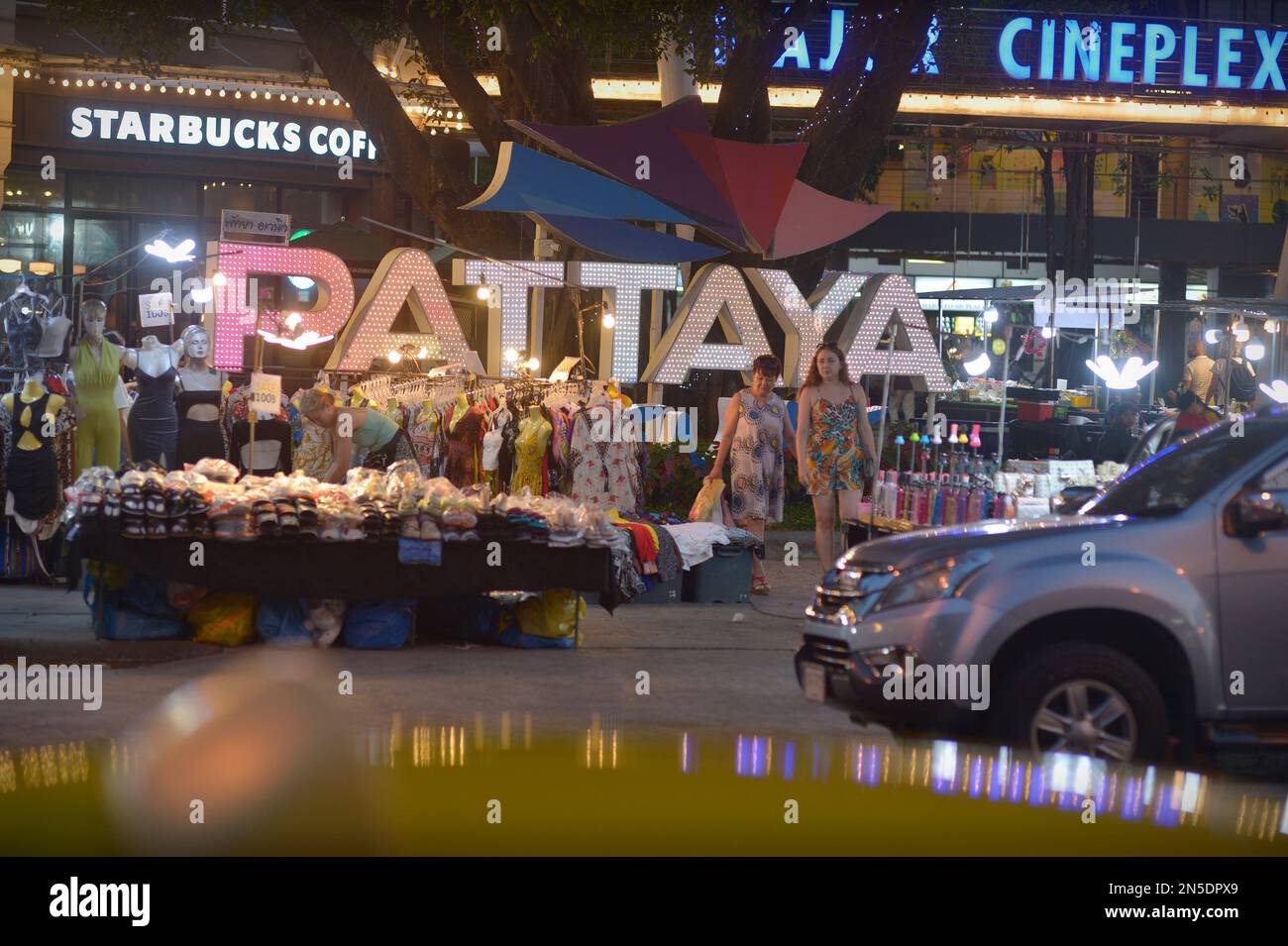 Nachtmarkt Zweite Straße Pattaya Thailand Stockfoto