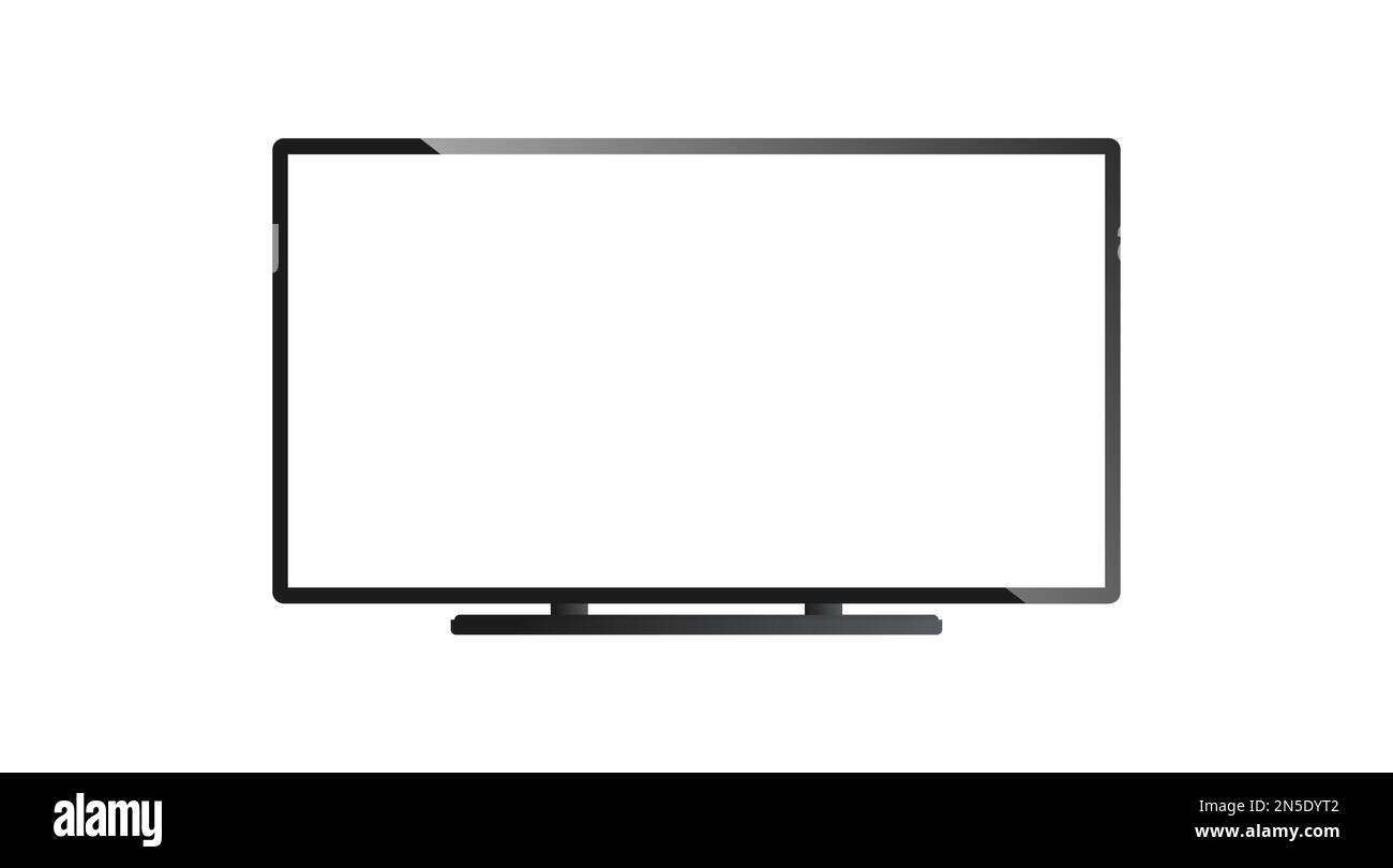 Realistische LCD-LED-Fernseher mit weißem Display und Vektormodell Stock Vektor