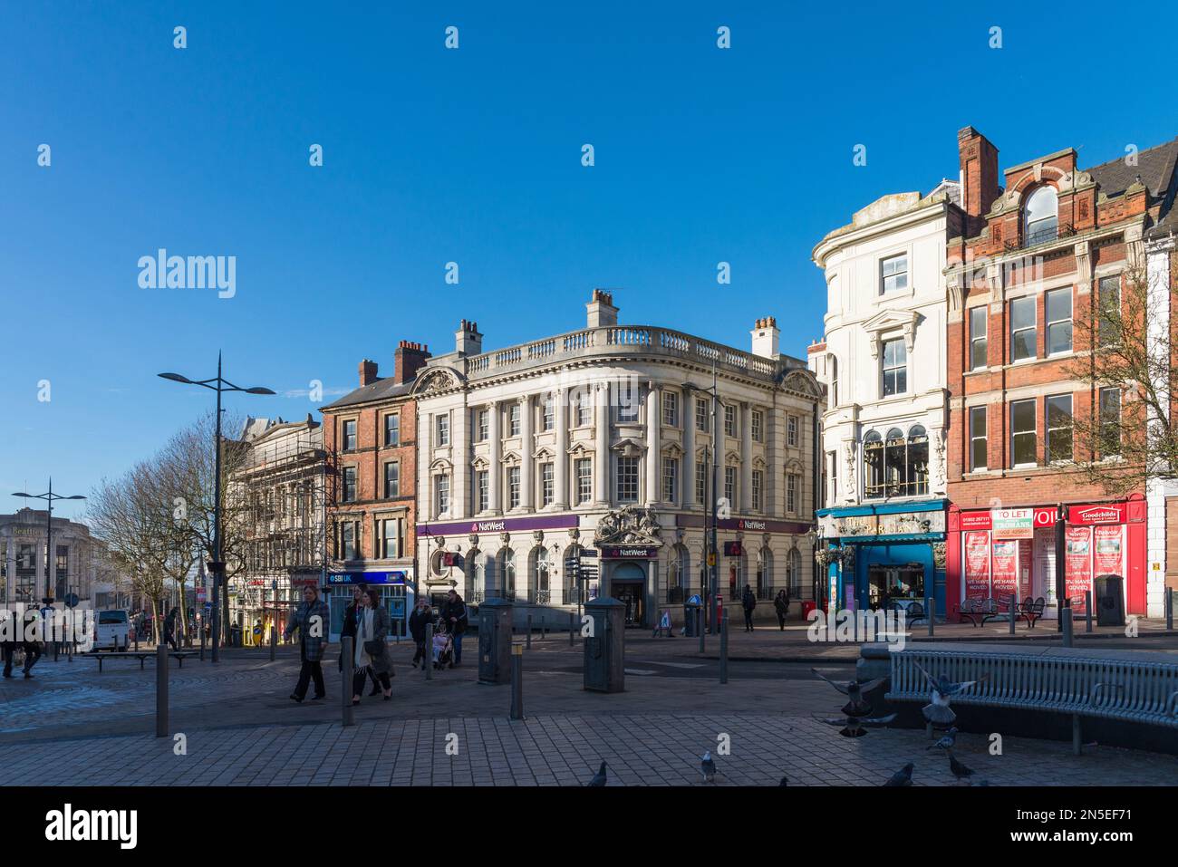 Queen Square im Stadtzentrum von Wolverhampton Stockfoto