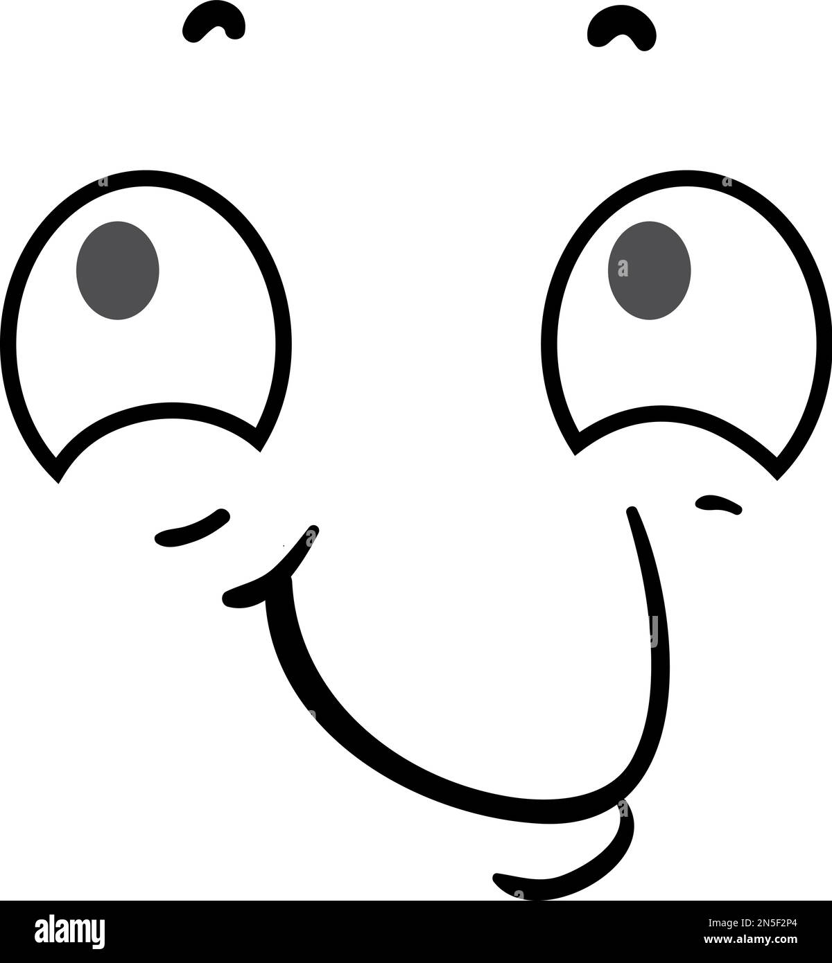 Lächelnder Gesichtsausdruck. Komische Emotionen im Retro-Stil Stock Vektor