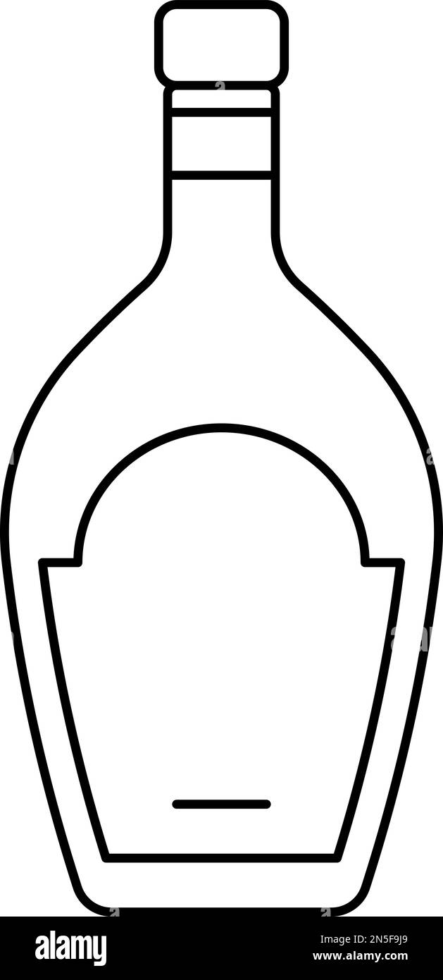 Cognac-Symbol. Lineares Symbol für Alkoholglasflaschen Stock Vektor