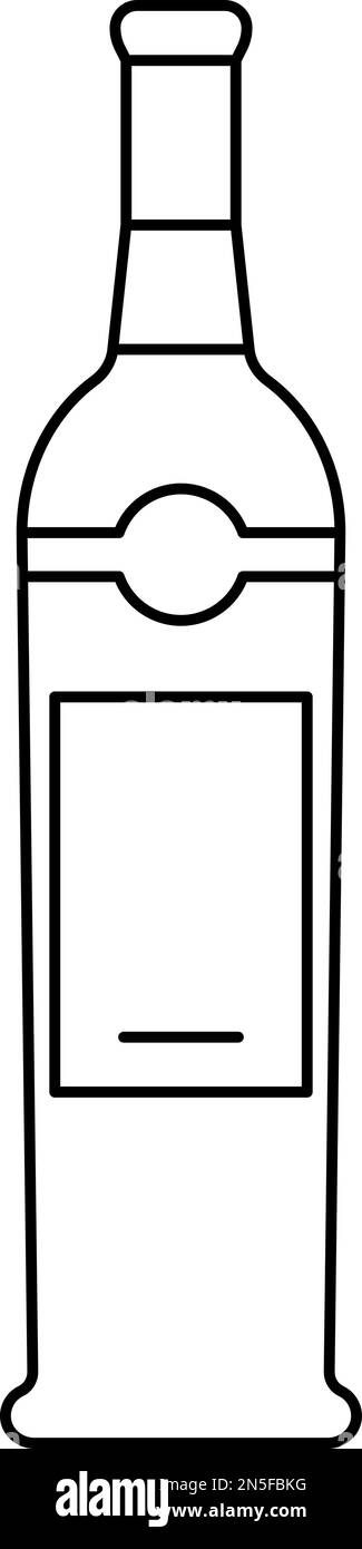 Liniensymbol für Weinflaschen. Symbol für Alkoholglas Stock Vektor