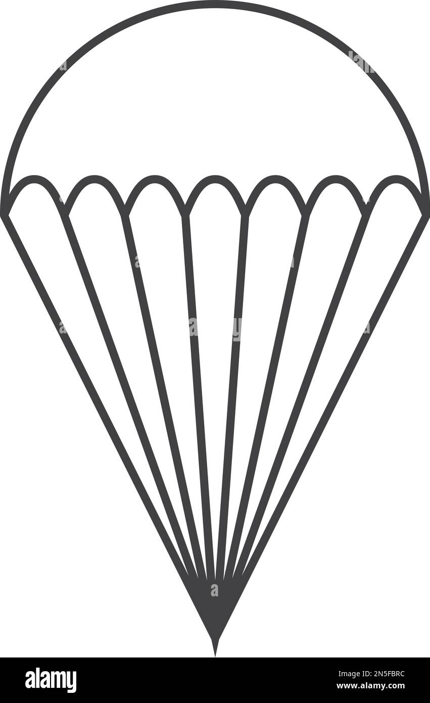 Fallschirmsymbol. Symbol für Extremsport. Flugzeichen Stock Vektor