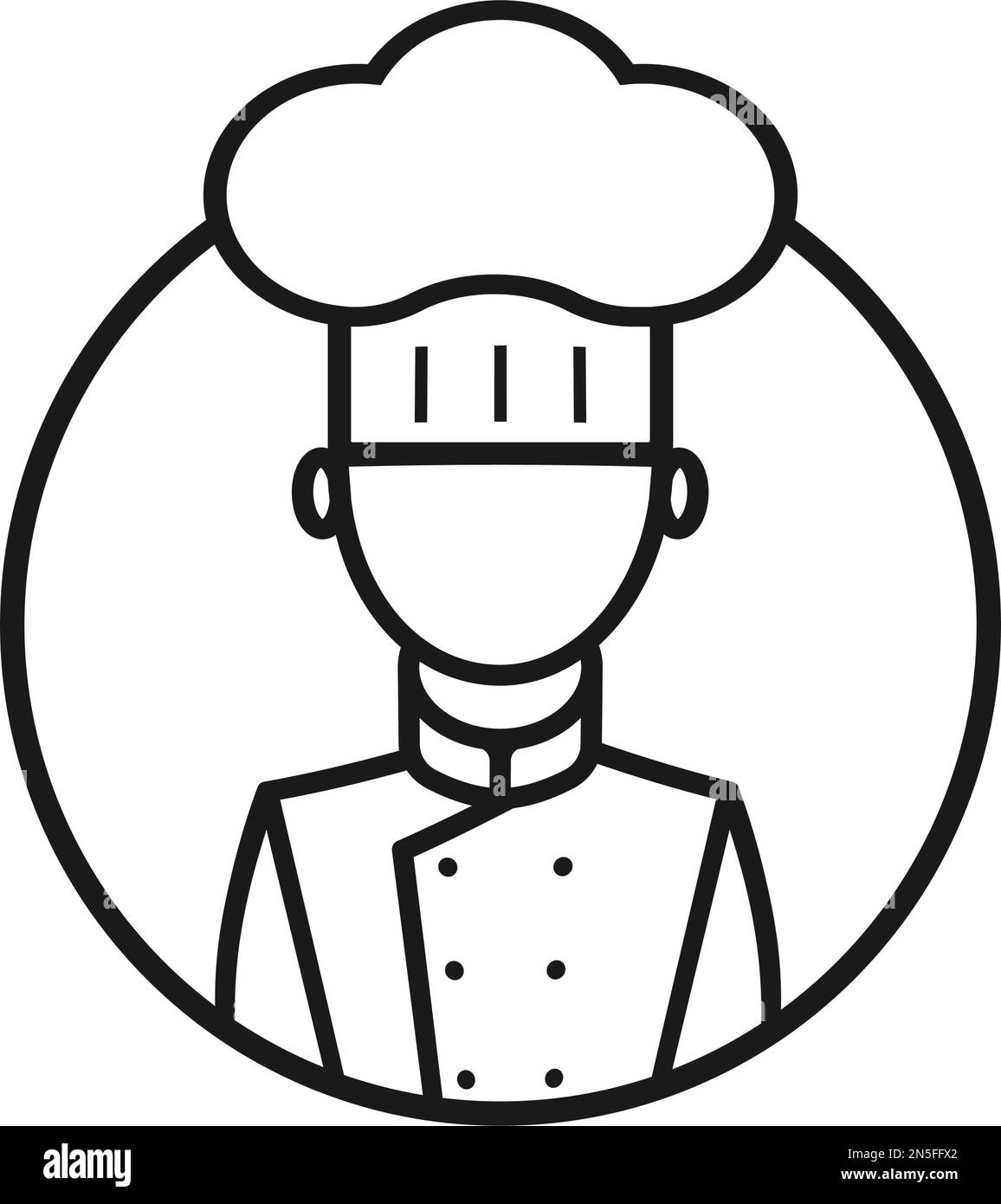 Koch mit Kochhut. Logo, Avatar Chef Symbol. Vektordarstellung des Umrissstils Stock Vektor