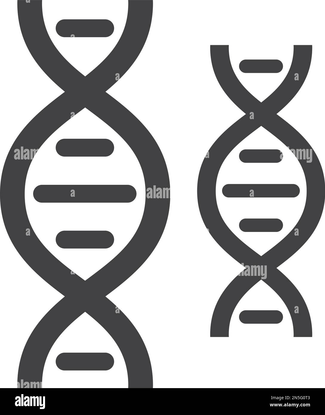 DNA-Helix-Symbol. Genzeichen. Schwarzes Biologiesymbol Stock Vektor
