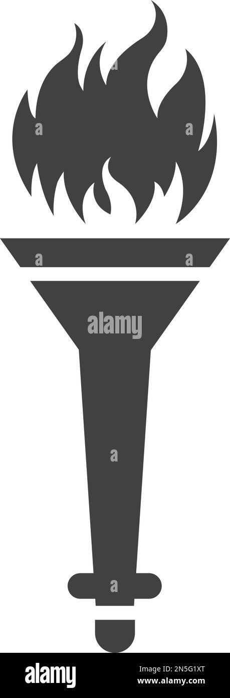 Zeremonie Feuer schwarze Ikone. Flammensymbol des Brenners Stock Vektor