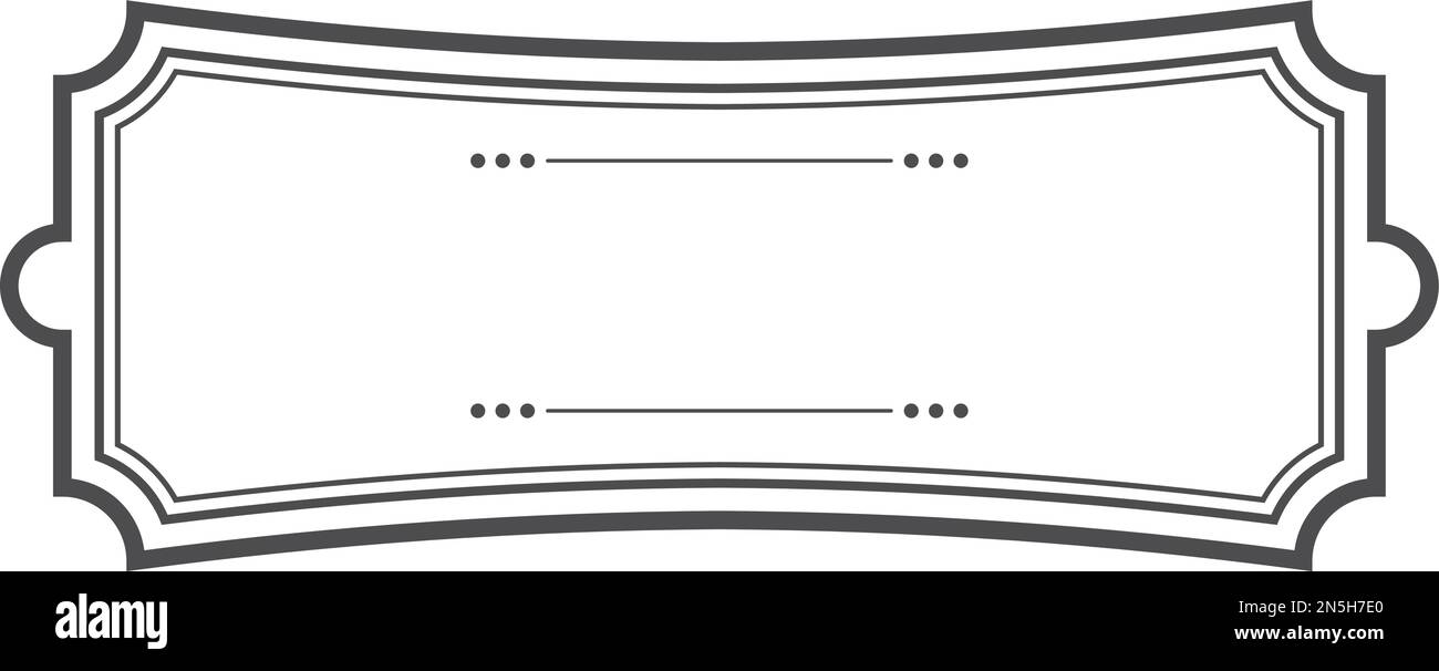 Etikettenvorlage Vintage. Leerer dekorativer linearer Rand Stock Vektor