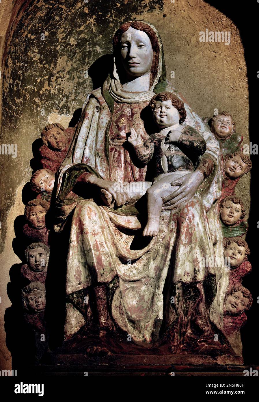 Madonna and Child von einem unbekannten Autor aus dem 17. Jahrhundert. San Domenico Kirche Arezzo Museum für schöne Kunst Stockfoto