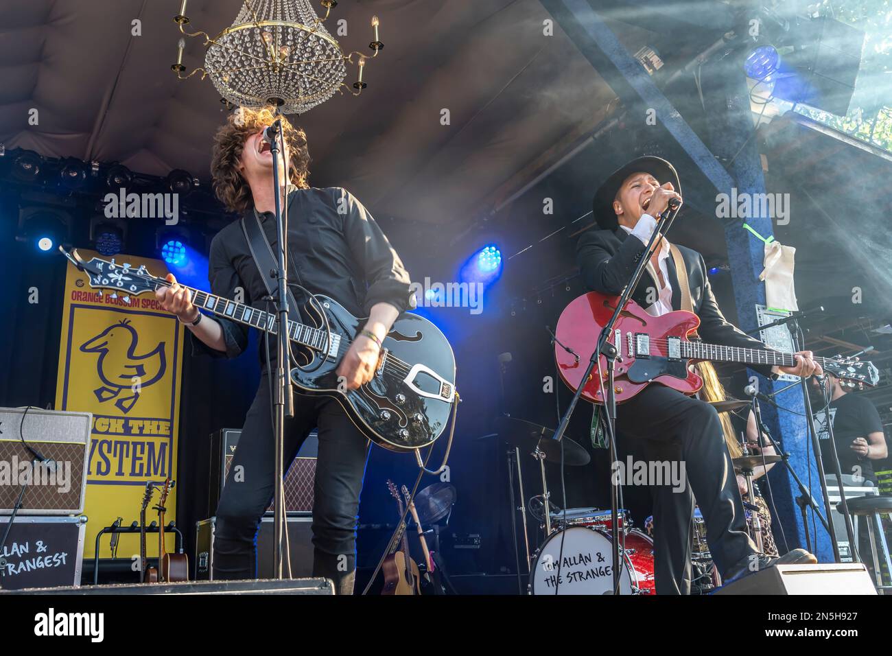 Die Rockband Tom Allan & The Strange live beim Orange Blossom Special Festival, Beverungen, Deutschland | die Rockband Tom Allan & The Strangest l Stockfoto