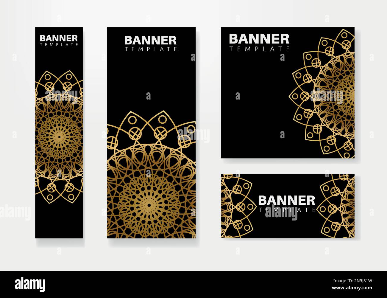 Luxuriöses dekoratives Mandala-Banner-Design mit goldenem arabischem Muster im arabischen islamischen Oststil. Vorlage für Vektorbriefkopf. Stock Vektor