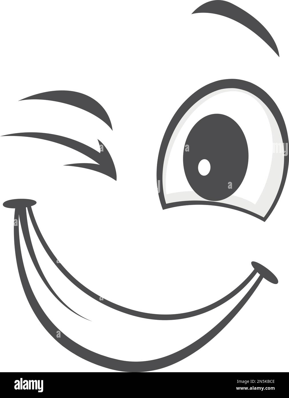 Zwinkernder Augenausdruck. Comic-Gesicht-Cartoon-Emotionen Stock Vektor