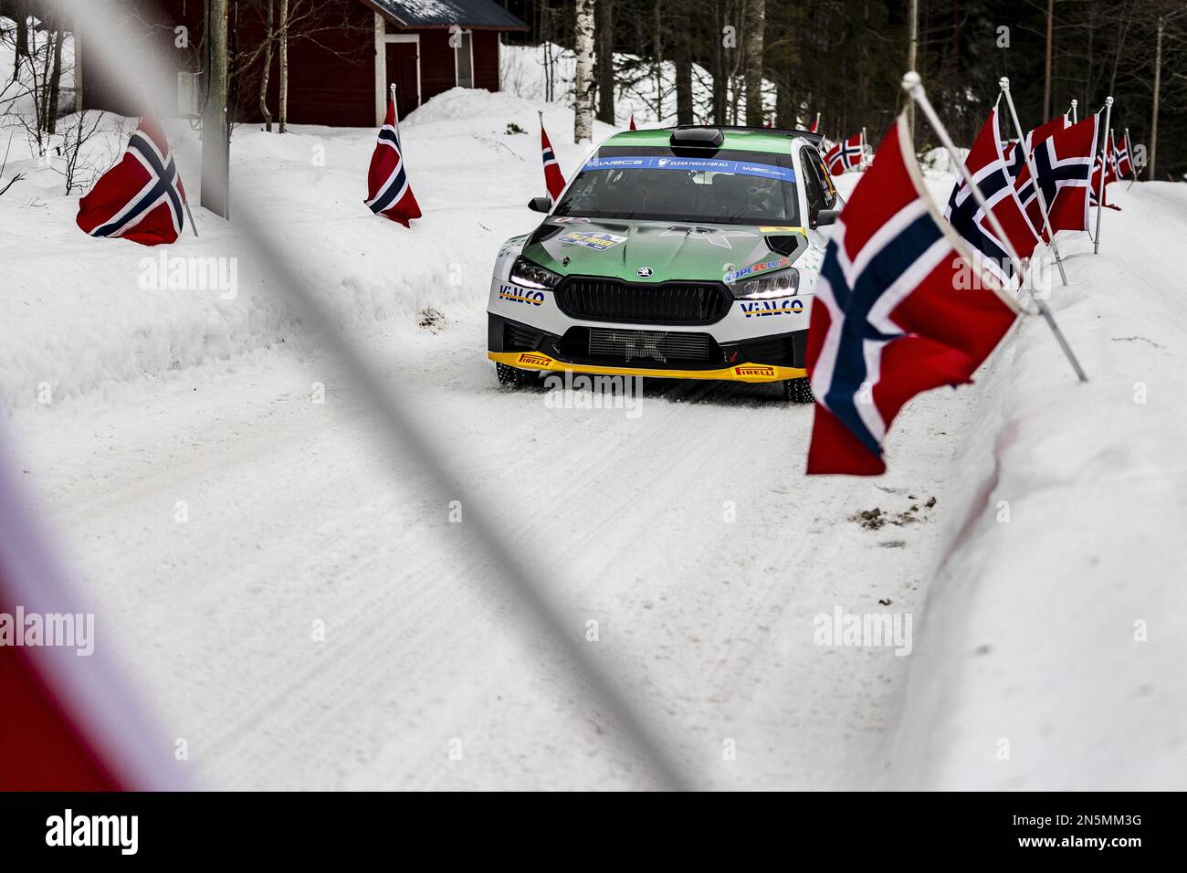 County, Schweden - 09/02/2023, 31 Marco BULACIA (BOL), Diego VALLEJO (ESP), TOKSPORT WRT 2, SKODA Fabia RS, RC2, Rally2, Aktion während der Rally Sweden 2023, 2. Runde der WRC World Rally Car Championship 2023, vom 9. Bis 12. Februar 2023 in Umea, Vasterbotten County, Schweden - Foto: Nikos Katikis/DPPI/LiveMedia Stockfoto