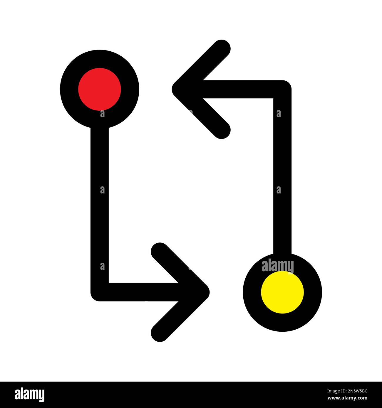 Git-Symbollinie für Vergleich isoliert auf weißem Hintergrund. Schwarzer, flacher Klassiker mit modernem Umriss. Lineares Symbol und bearbeitbare Kontur. Einfach und Pixel Stock Vektor