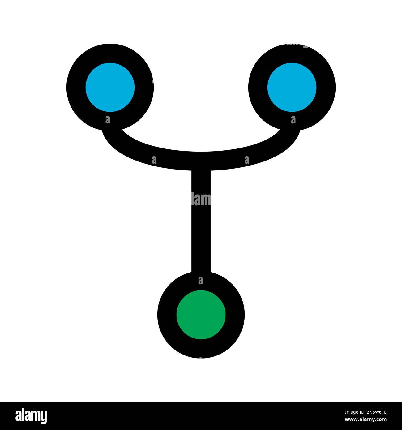 Symbolzeile des Git-Netzwerks isoliert auf weißem Hintergrund. Schwarzer, flacher Klassiker mit modernem Umriss. Lineares Symbol und bearbeitbare Kontur. Einfach und Pixel Stock Vektor