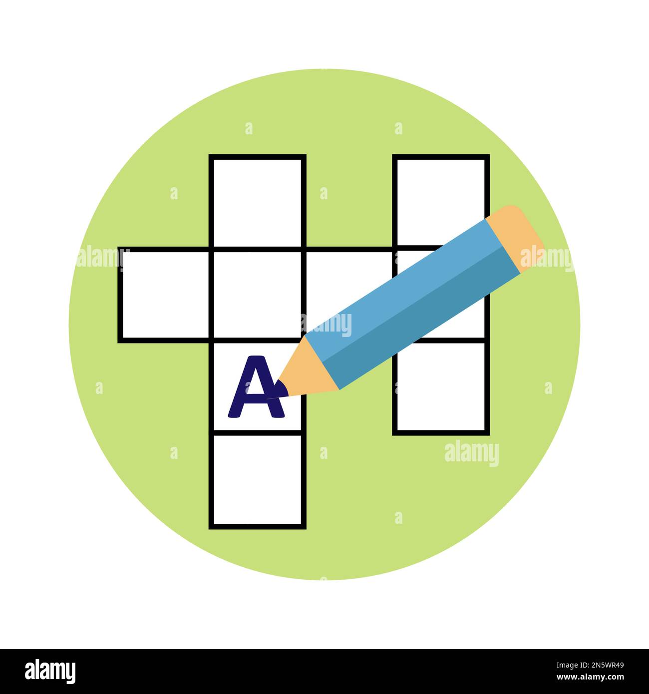 Kreuzworträtsel-Symbol. Vektordarstellung. Um Kreuzworträtsel zu lösen. Stock Vektor