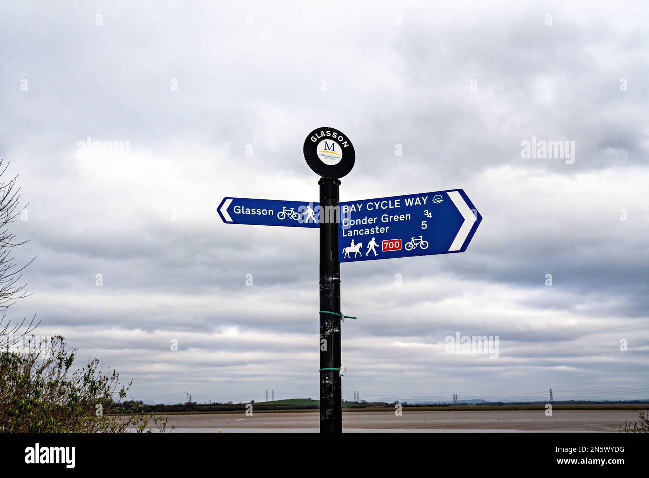 Signposter, Glasson Dock, Lancaster, Lancashire, Großbritannien Stockfoto