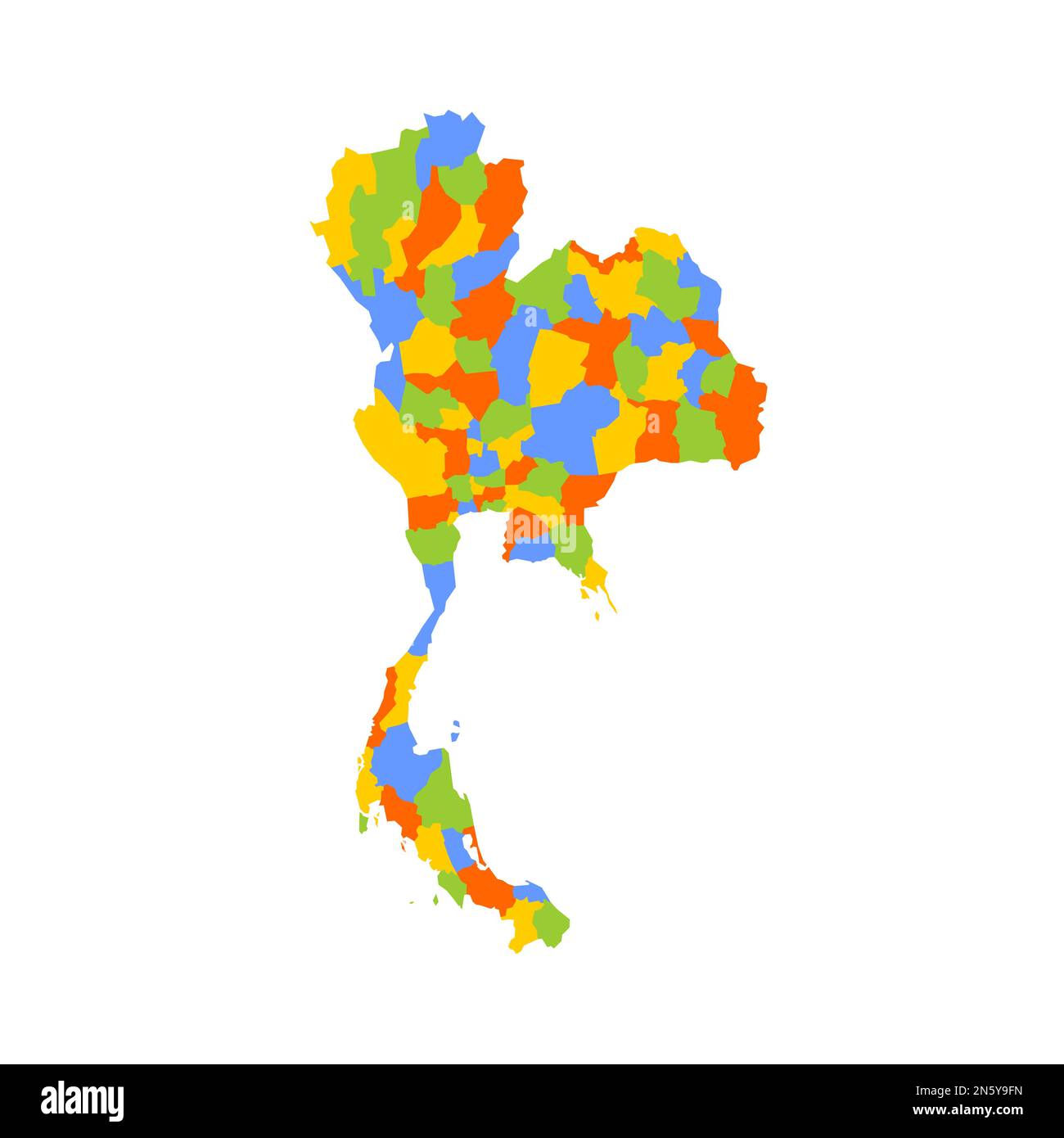 Thailändische politische Karte der Verwaltungsabteilungen Provinzen