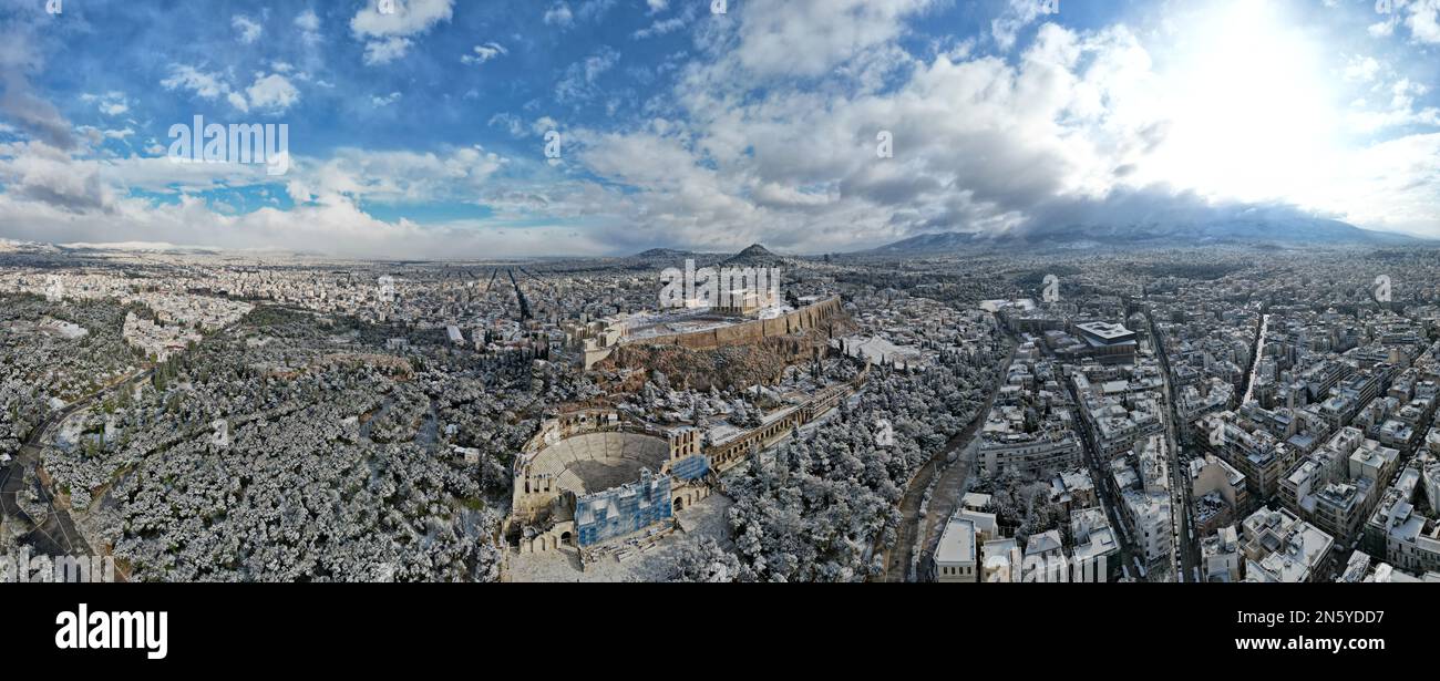 Akropolis Athen Dji Mavic 2 Pro Stockfoto