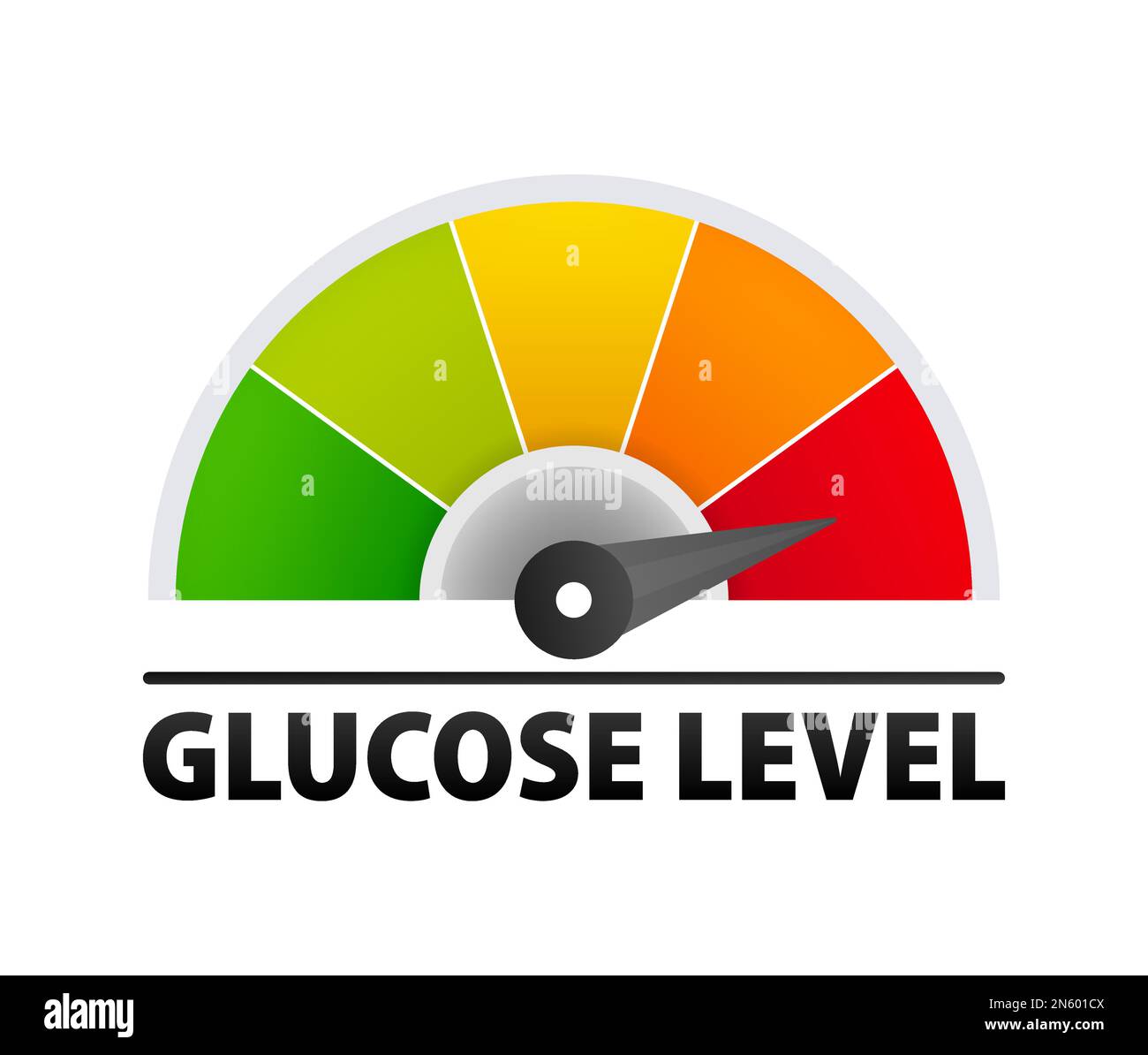 Messung des Blutzuckerspiegels. Diabetes-Risiko. Blutzuckertest. Stock Vektor