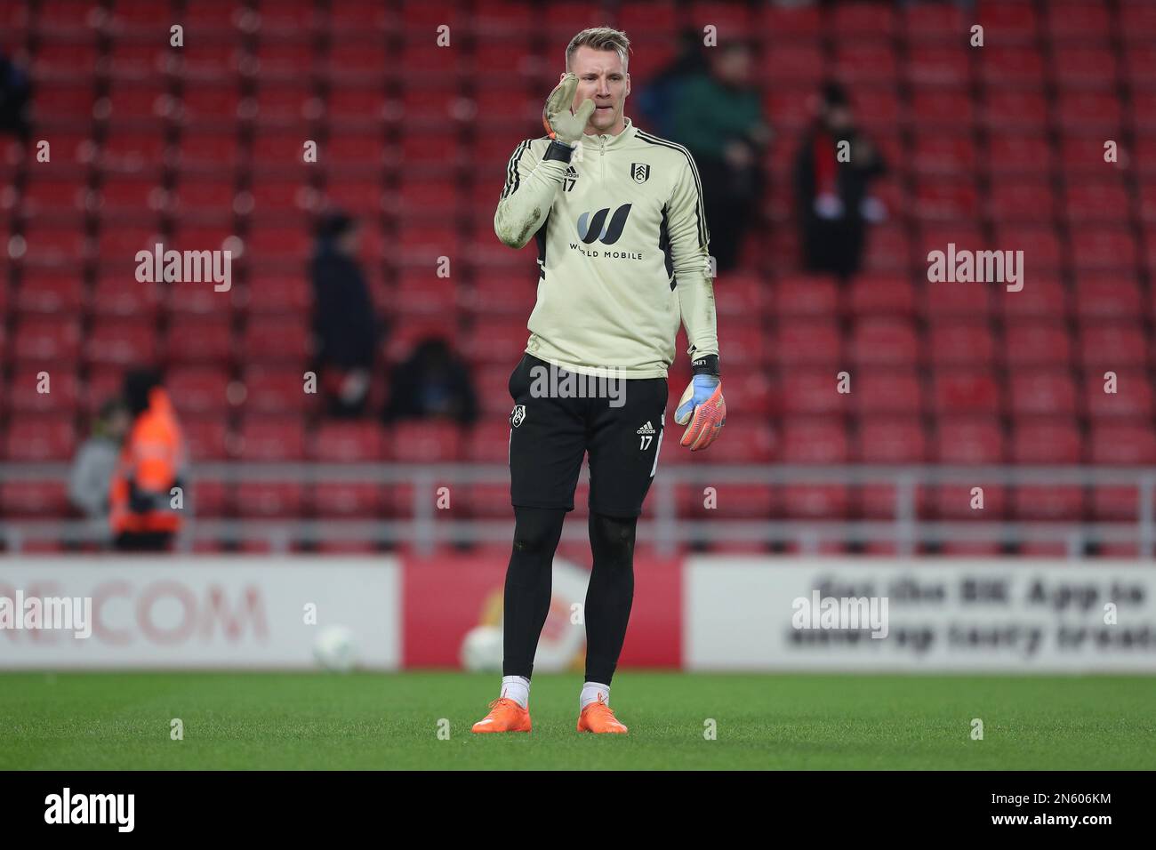 Sunderland, USA, 8. Februar 2023. Während der vierten Runde des FA Cup zwischen Sunderland und Fulham im Stadium of Light, Sunderland, am Mittwoch, den 8. Februar 2023. (Foto: Mark Fletcher | MI News) Guthaben: MI News & Sport /Alamy Live News Stockfoto