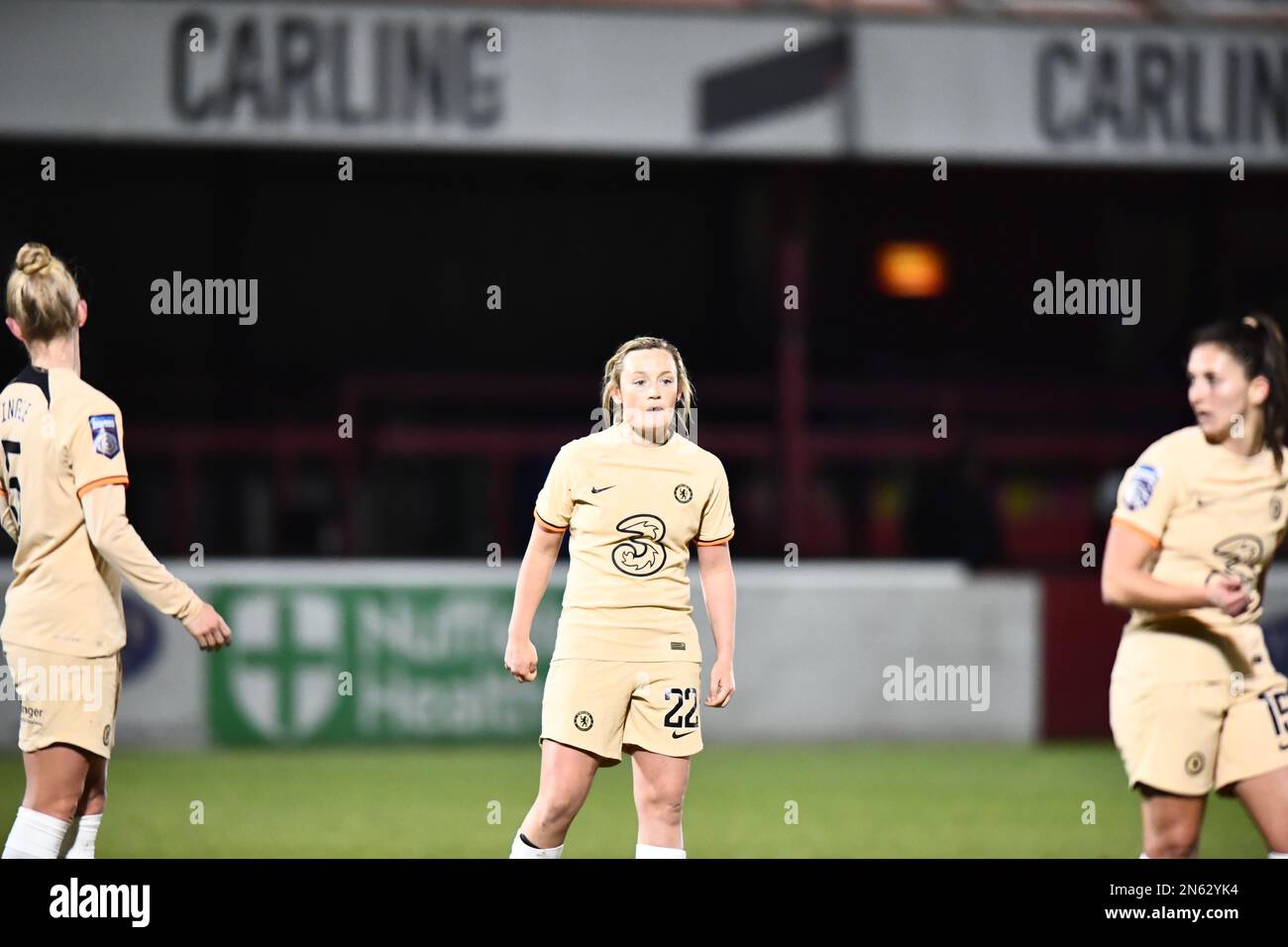 London, Großbritannien. 09. Februar 2023. Dagenham, England, Oktober 23. 2022: Erin Cuthbert (22 Chelsea) während des Halbfinalspiels des Continental League Cup der Damen zwischen West Ham United und Chelsea in Dagenham und Redbridge's Chigwell Construction Stadium.England. (K Hodgson/SPP) Guthaben: SPP Sport Press Photo. Alamy Live News Stockfoto