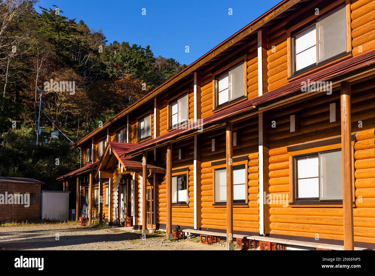 Kumotori sansou (Hütte, Lodge) für Trekker, nahe dem Gipfel des Mt. Kumotori (höchste in Tokio), Chichibu, Provinz Saitama, Japan, Ostasien, Asien Stockfoto