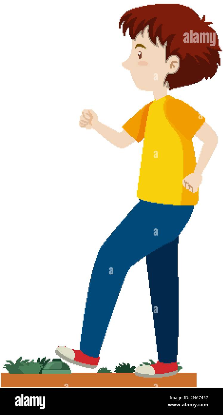 Ein Mann tritt fast auf eine Landminen-Illustration Stock Vektor