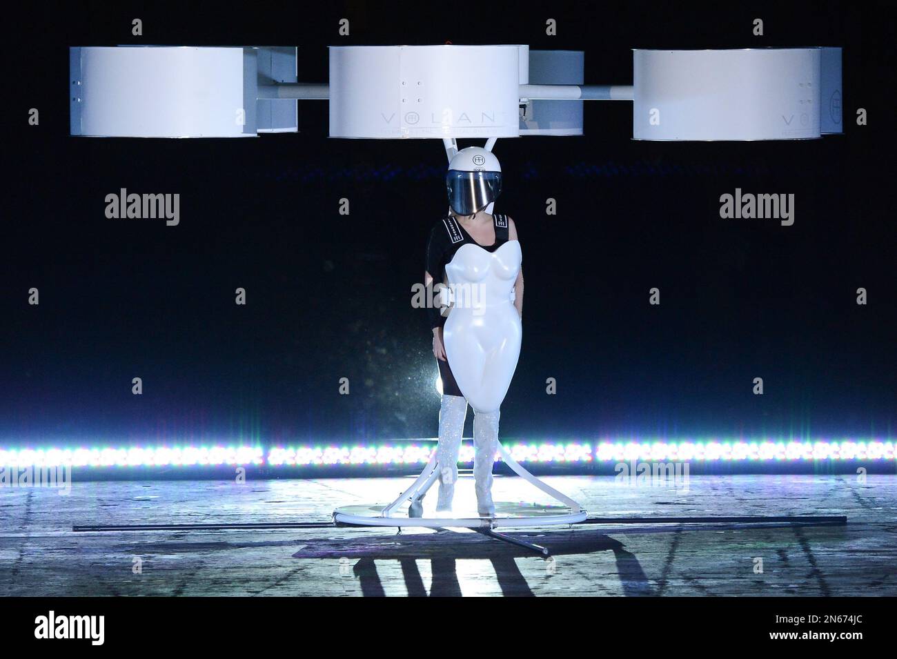 Lady Gaga demonstrates the Volantis transport prototype 