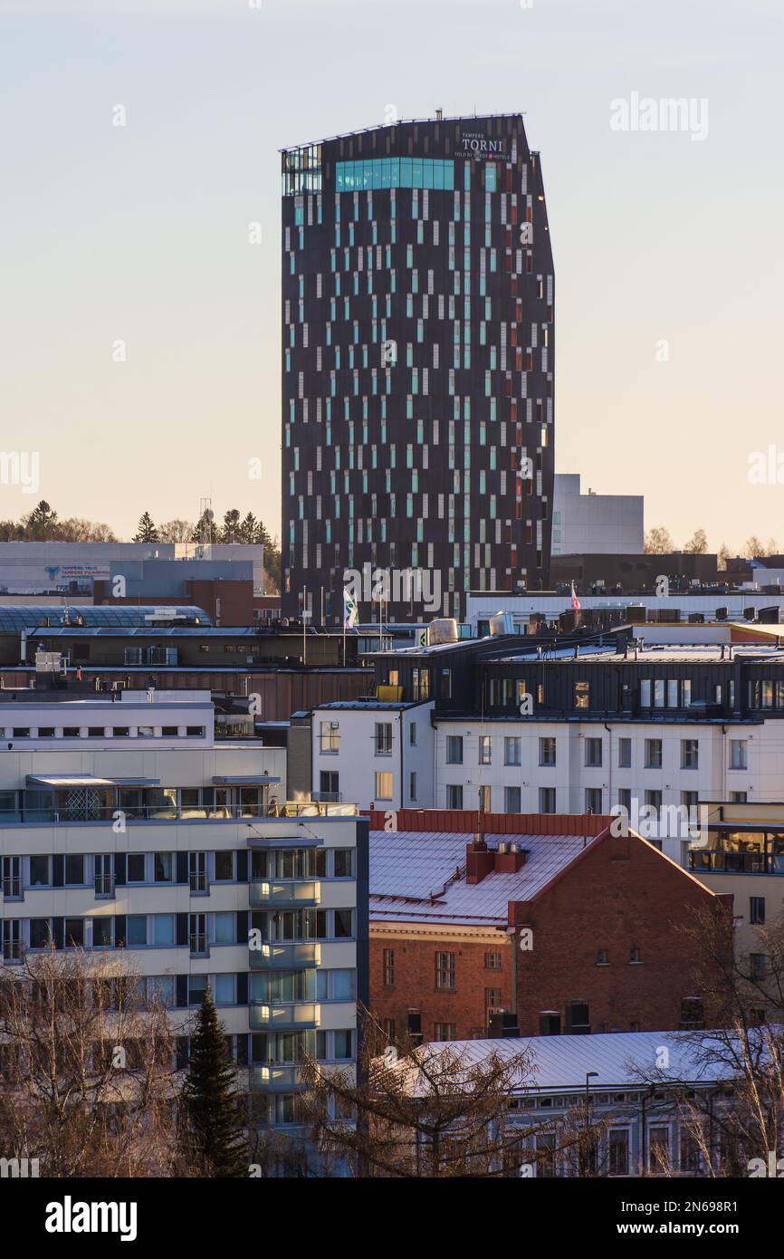 Torni Hotelgebäude in Tampere Finnland Stockfoto