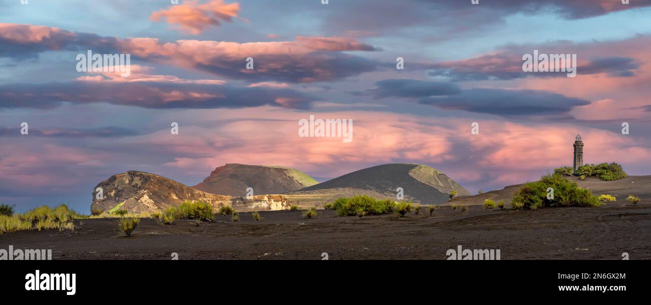 Leuchtturm Farol da Ponta Dos Faial Island Azoren Portugal Stockfoto